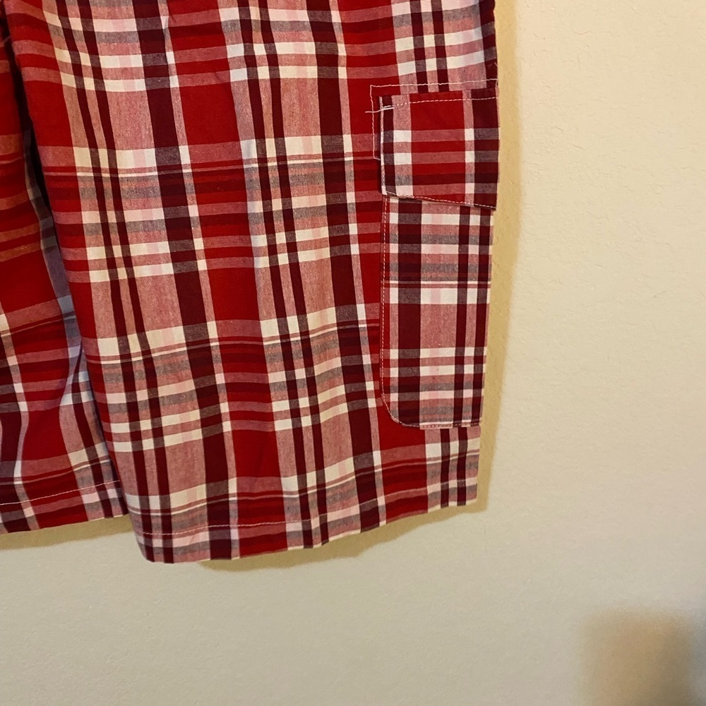 Southpole Y2K  Retro Red Plaid Bermuda Cargo Streetwear HipHop Shorts Size 40 - Picture 13 of 14